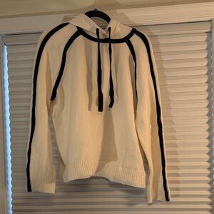 LOFT Lou & Grey tipped hoodie sweaterCream and Black Hoodie
